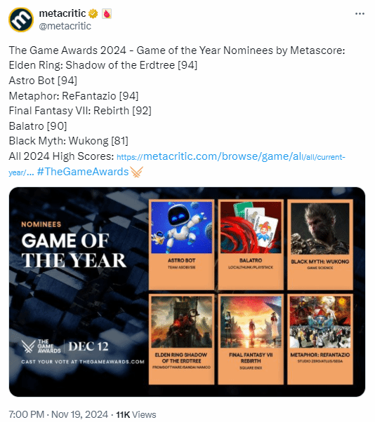 油管主質(zhì)疑《黑神話：悟空》提名年度：90%的銷量來(lái)自中國(guó) 并沒(méi)有風(fēng)靡全球